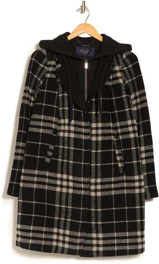 checkered wool coat