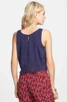 Thumbnail for your product : Frenchi Embroidered Hem Crop Tank (Juniors)