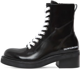 Calvin Klein Jeans 50mm Ebba Brushed Leather Ankle Boots