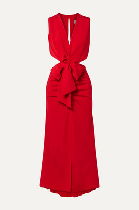 Silvia Tcherassi Devaray Cutout Stretch-silk Crepe De Chine Midi Dress - Red