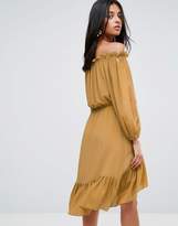 Thumbnail for your product : To Be Adored Lorna Silk Off Shoulder Tassel Dress