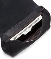 Thumbnail for your product : Rag and Bone 3856 Rag & Bone Enfield Soft Leather Flap-Top Clutch Bag, Black