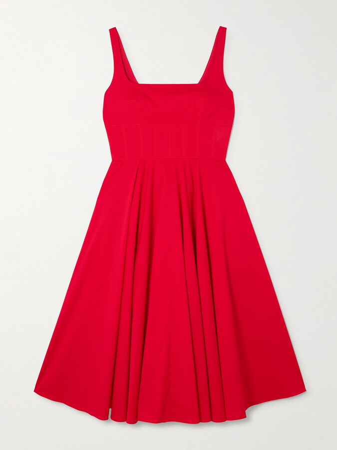 Emilia Wickstead - Nikush Cotton-blend Poplin Dress - Red