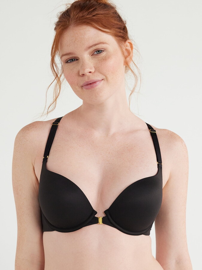 Joyspun Women’s Front Close Racerback Push Up Bra, Sizes 34A to 38D