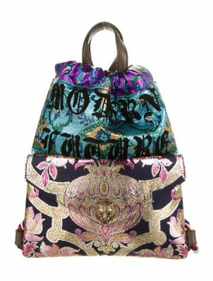 Gucci Small Brocade Animalier Drawstring Backpack Navy - ShopStyle