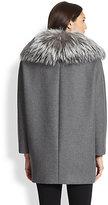 Thumbnail for your product : Max Mara Fur-Collar Wool & Cashmere Coat
