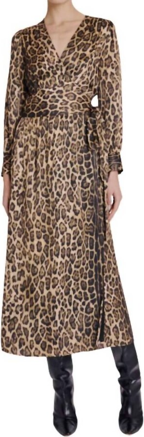 Berenice Rita Robe Longue Dress In Leopard Print