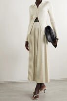Thumbnail for your product : The Row Chicco Ribbed Wool And Silk-blend Cardigan - Neutrals