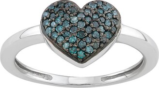 Unbranded 1/4 Carat T.W. Blue Diamonds Heart Shape Ring