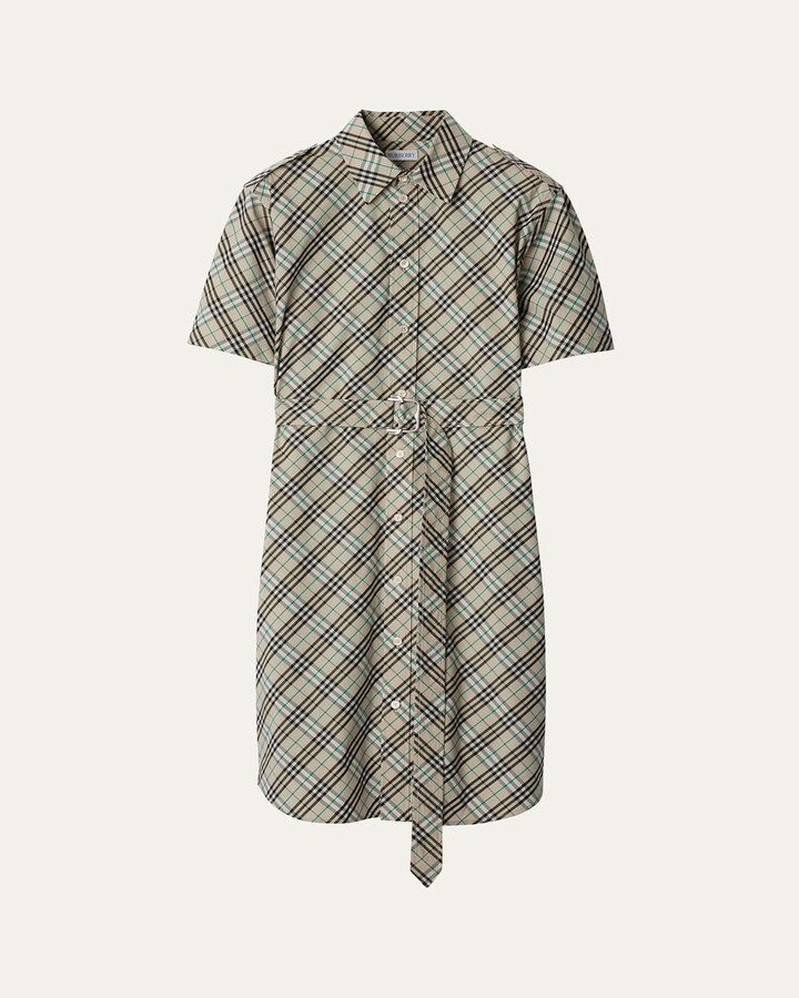 Burberry Check Belted Shirt Dress