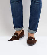 Thumbnail for your product : ASOS Design DESIGN loafers in brown faux suede with snaffle detail
