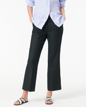 J.Crew Petite Hayden kickout crop pant in stretch linen - ShopStyle