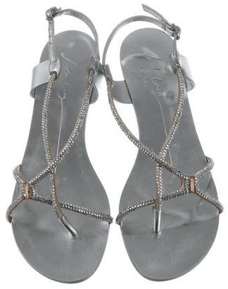 Lola Cruz Leather Embellished Sandals w/ Tags