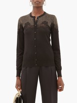 Thumbnail for your product : Dolce & Gabbana Chantilly Lace And Lame-insert Cardigan - Black Gold