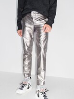 Thumbnail for your product : Comme des Garçons Homme Plus Metallic-Effect Straight-Leg Trousers