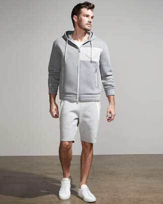 Moncler Zip-Pocket Knit Sweat Shorts, Gray