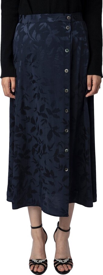 Zadig & Voltaire June Jac Ikat Silk Skirt