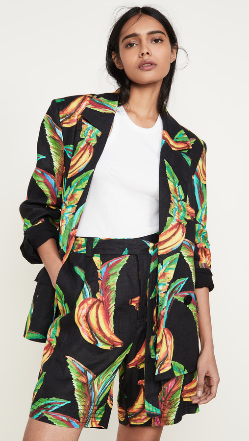 Farm Rio Preta Banana Linen Blazer - ShopStyle