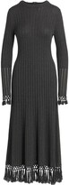 Thumbnail for your product : Lela Rose Fringe Trim Maxi-Dress