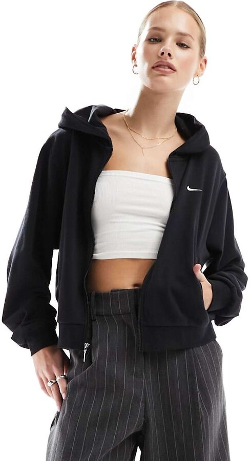 nike crop zip up hoodie