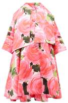 Thumbnail for your product : Richard Quinn Rose-print Trapeze Satin Overcoat - Womens - Pink Multi