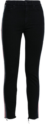 Mother Not Guilty Lame-trimmed High-rise Skinny Jeans