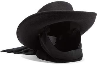 CLYDE Gambler Jersey-trimmed Wool-felt Hat - Black