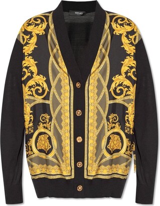 Versace Long Sleeve Cardigan in Red - ShopStyle