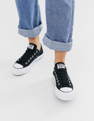 converse chuck taylor hi lift platform black trainers