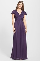 Thumbnail for your product : Adrianna Papell Sequin Shoulder Pleat Detail Chiffon Gown (Regular & Petite)
