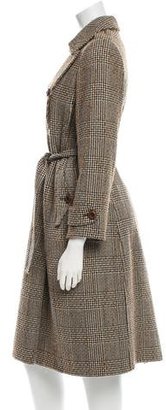 Oscar de la Renta Printed Wool-Blend Coat