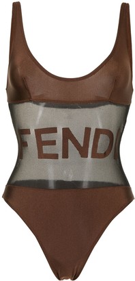 Fendi Pre-Owned 1990s Embroidered Logo Swimsuit