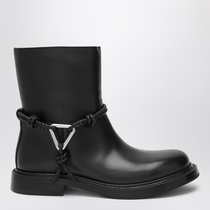 Bottega Veneta Black James leather ankle boots