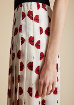 Thumbnail for your product : KHAITE The Tudi Skirt in Cream with Red Lip Print