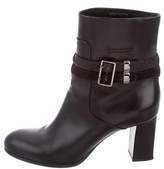 Thumbnail for your product : Christian Dior Leather Round-Toe Ankle Boots