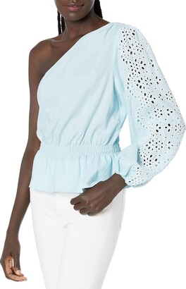 BCBGMAXAZRIA Women's One Shoulder Peplum Blouse - ShopStyle Shirts