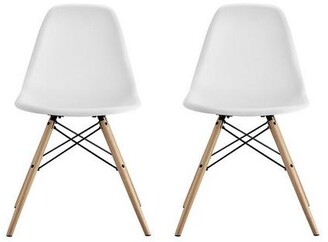 CosmoLiving by Cosmopolitan Mid Century Modern Molded Chair White (set Of 2)