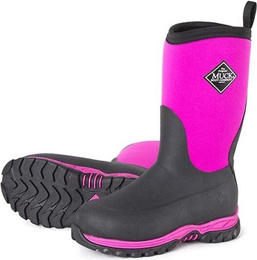 Kids' Muck Rugged ll Rubber Waterproof Work Boots Outdoor Big 4 Pink/Black