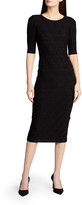 Thumbnail for your product : Giorgio Armani Short-Sleeve Knit Jacquard Midi Dress