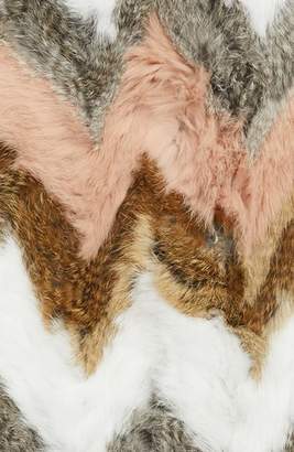 Jocelyn Chevron Genuine Rabbit Fur Infinity Scarf