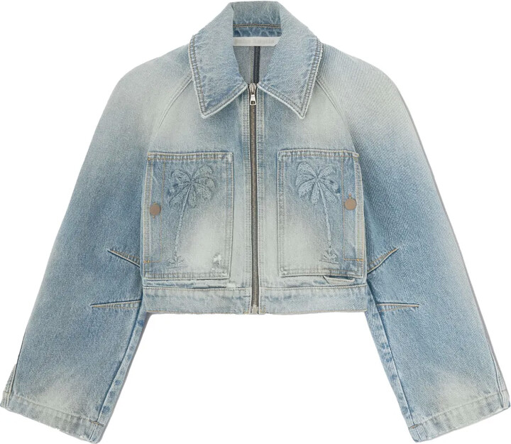 Palm Angels Paris cropped denim jacket