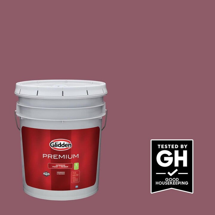 Glidden Premium 5 gal. PPG1049-6 Cabernet Satin Interior Paint