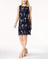 Thumbnail for your product : Jessica Howard Floral Embroidered Mesh Shift Dress