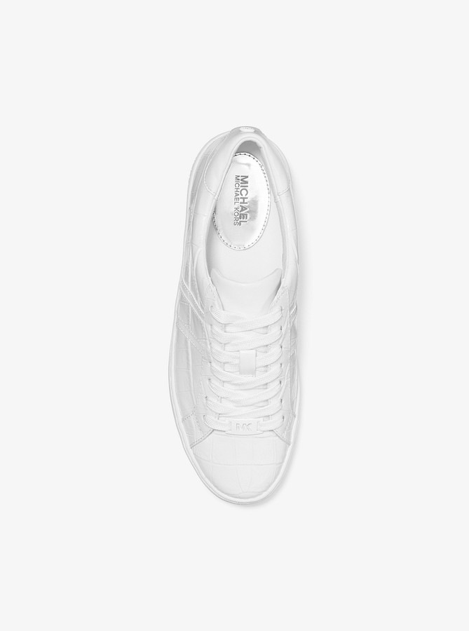 Irving crocodile embossed leather sneaker Clearance