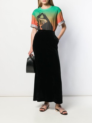 Emilio Pucci Pre-Owned 1990's Velvet Effect Maxi Skirt