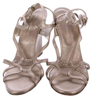 Sigerson Morrison Metallic Wedge Sandals