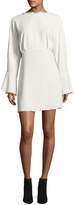 Thumbnail for your product : IRO Ivanoe Deep-V Back Bell-Sleeve Mini Dress Ivory