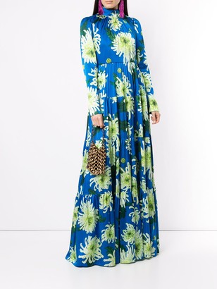 Andrew Gn Floral Long-Sleeve Maxi Dress