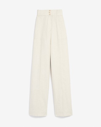 Express Super High Waisted Button Fly Trouser Pant