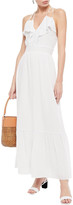 Thumbnail for your product : Vanessa Bruno Picot-trimmed Striped Gauze Maxi Dress